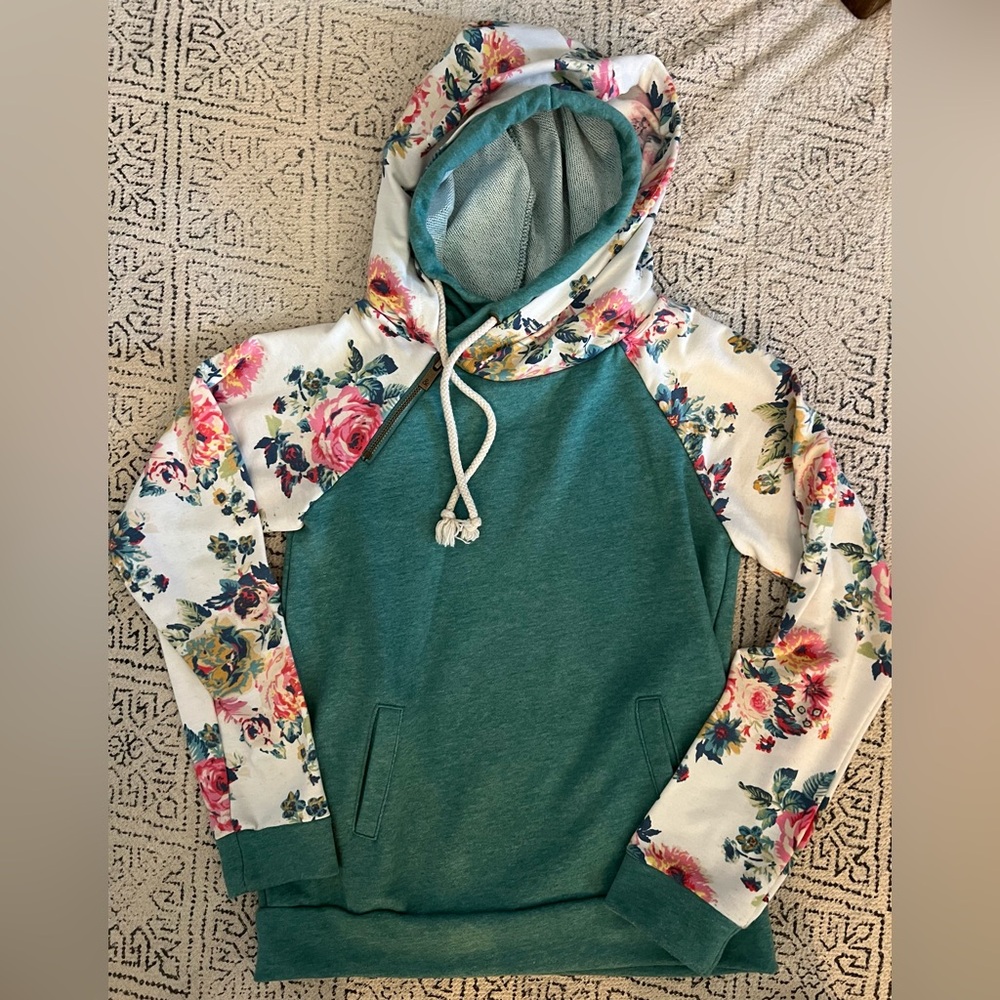 Ampersand Avenue double hooded sweatshirt